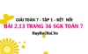 Bài 2.13 SGK Toán 7 tập 1 Kết nối tri thức